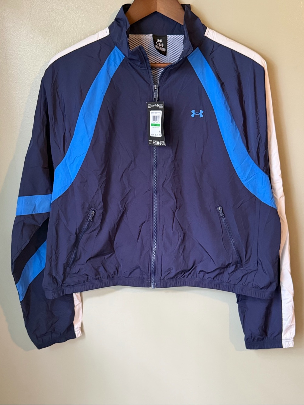 Under Armour Women’s Cropped Navy & Blue Zip Front Track Jacket